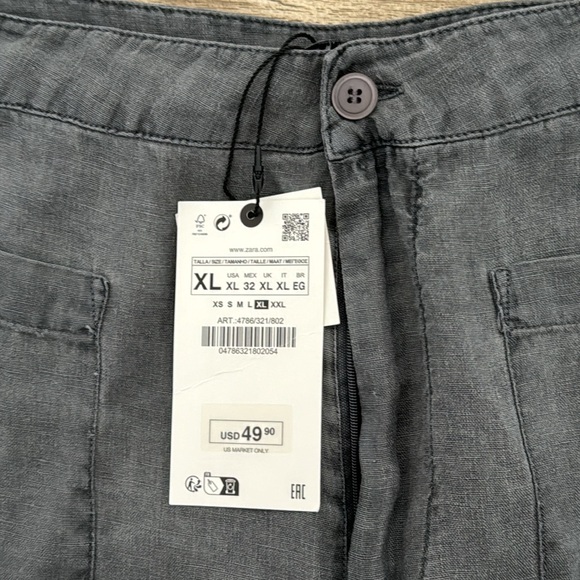 ZARA THE LEAH LINEN FULL LENGTH PANTS WIDE LEG 4786/321 - Picture 7 of 9